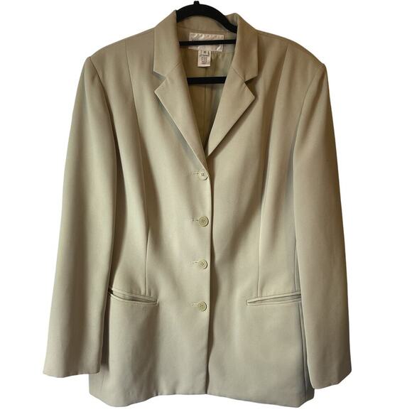 Evan Picone Classic 4 Button Jacket Blazer Women 18 Green Career Office Works - Picture 1 of 9